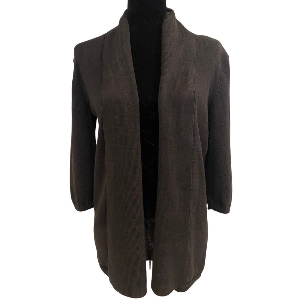 SALE! Talbots Petite Black Linen Cotton Blend Cardigan Size S